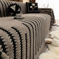 CozyWeave - Plush Tufted Sofa Cover with Geometric Stripe Design